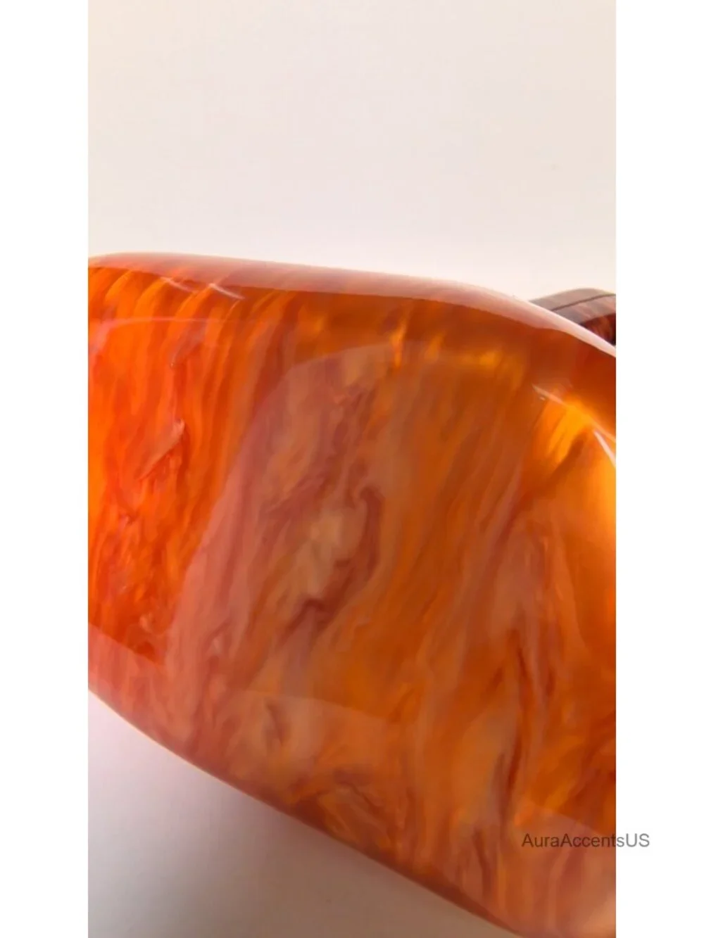 Acrylic Clutch Purse Women Formal Evening Bag Metal Handle Hardcase Shoulder